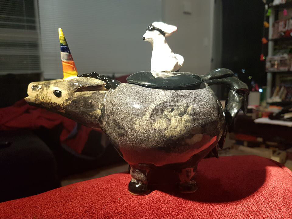 Unicorn Teapot with Havanese lid handle